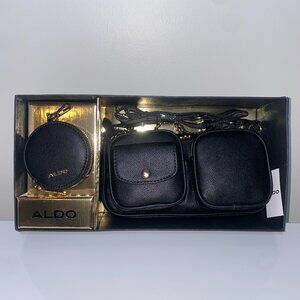 BRAND NEW 2PCS Black & Gold Aldo Bag Gift Set